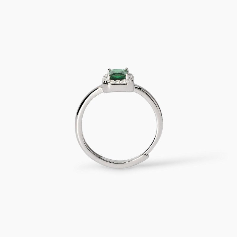 Anello con smeraldo sintetico - 523451