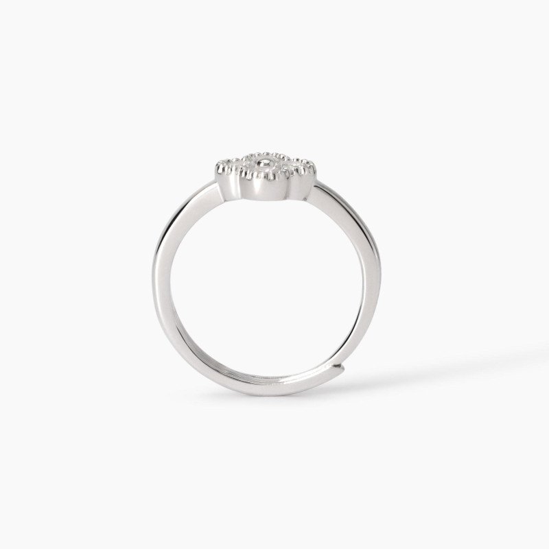 Anello in argento con fiore in zirconi - 523453
