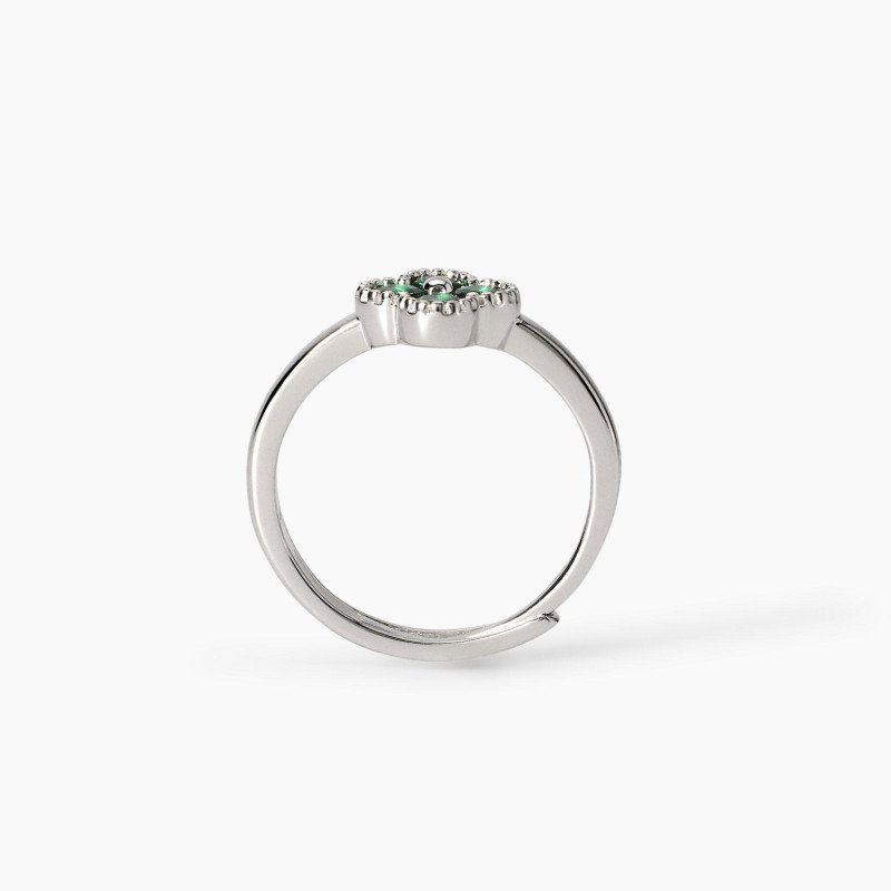 Anello con fiore verde - 523456