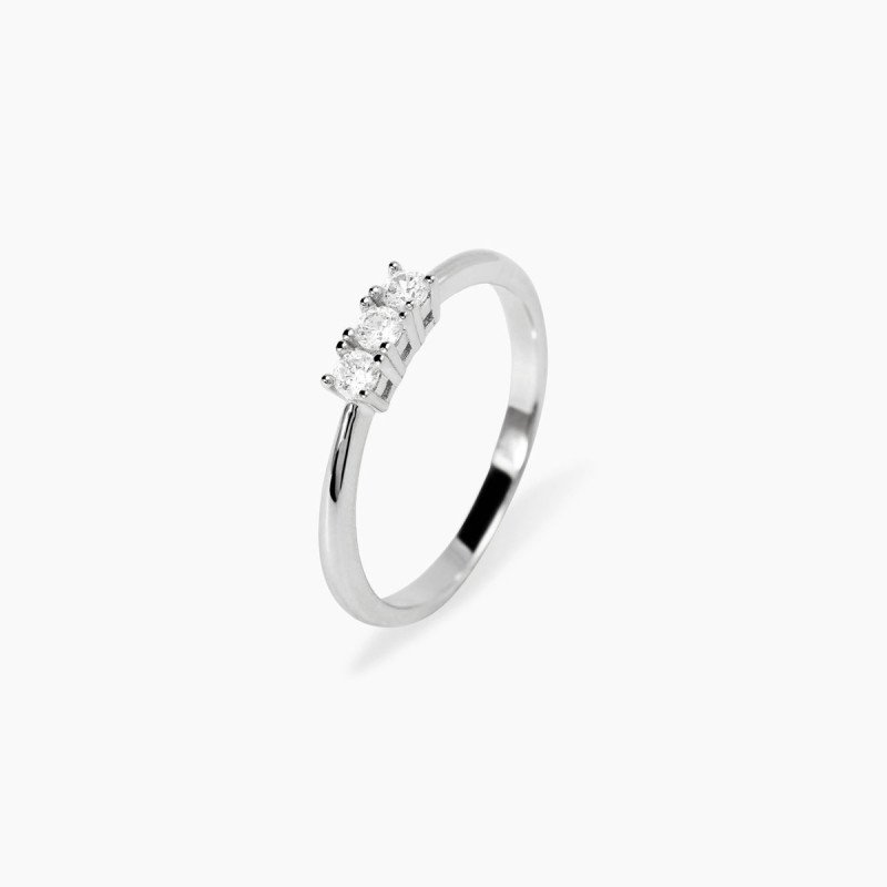 Anello Trilogy in argento  con Diamante Lab Grown ct 0,17 - 523469-11