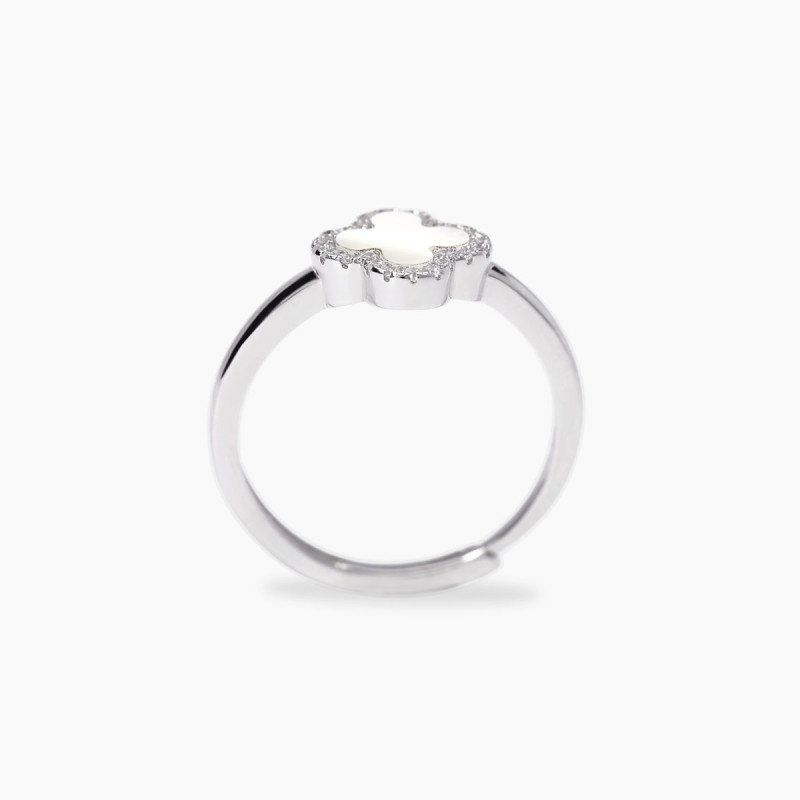 Anello in argento  madreperla zirconi - 523487