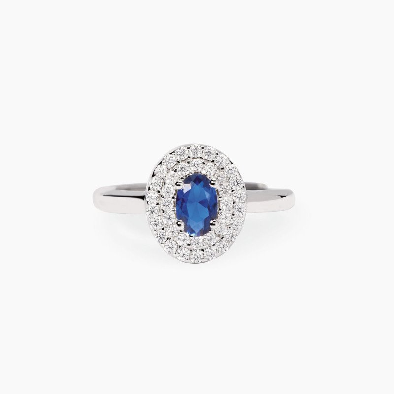 Anello con zaffiro sintetico - 523492