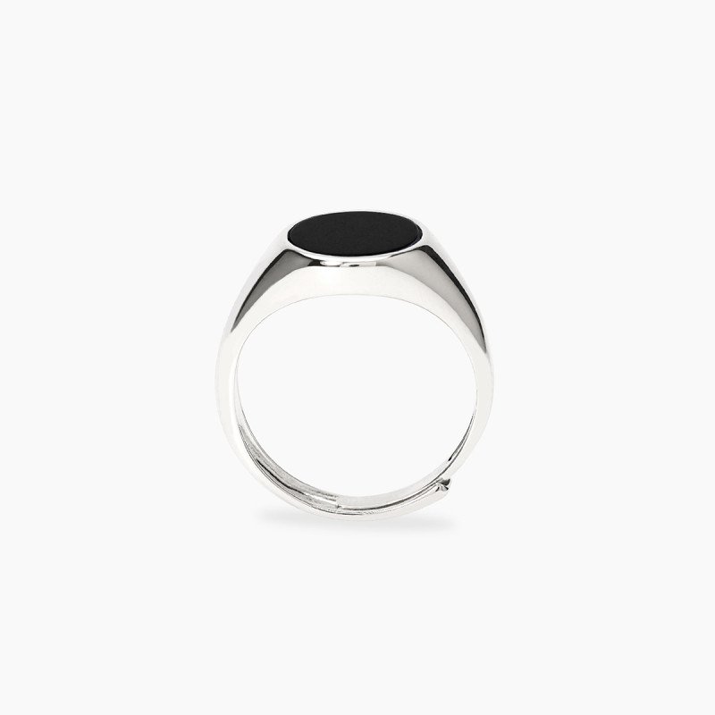 Anello ovale in argento e onice - 523499