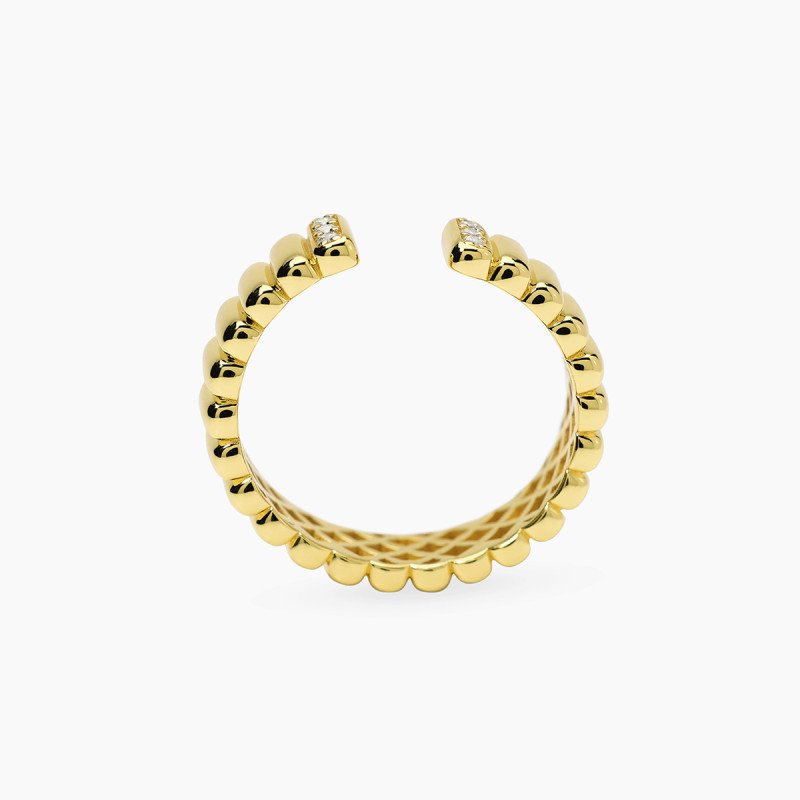 Anello aperto in argento placcato oro regolabile - 523512