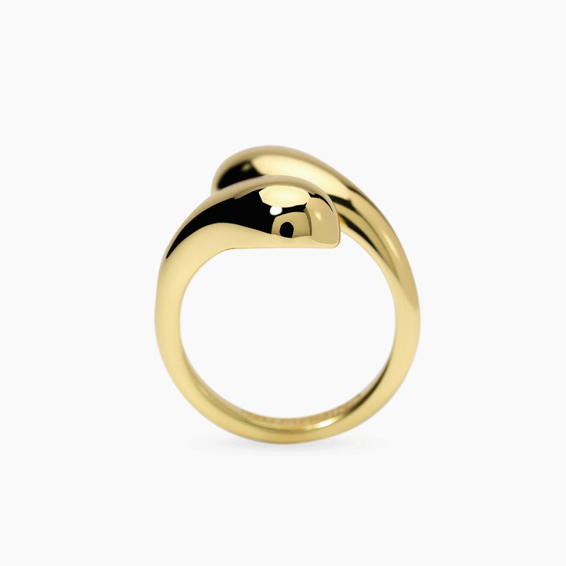 Anello aperto chunky in argento dorato - 523516