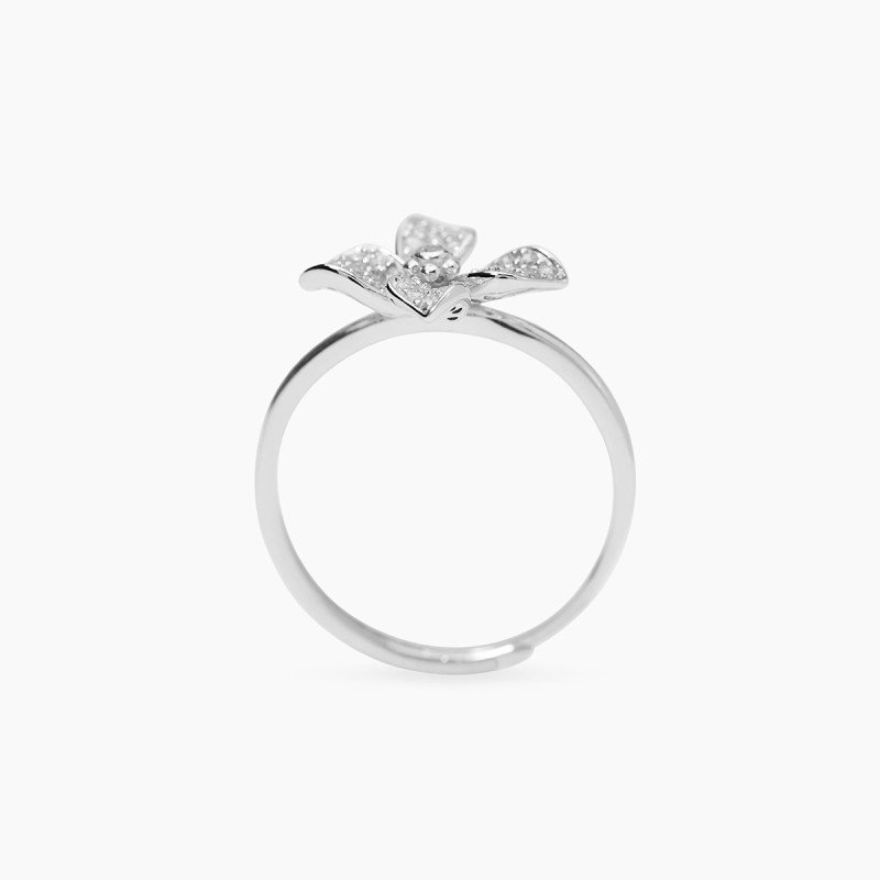 Anello in argento con fiore in zirconi - 523519