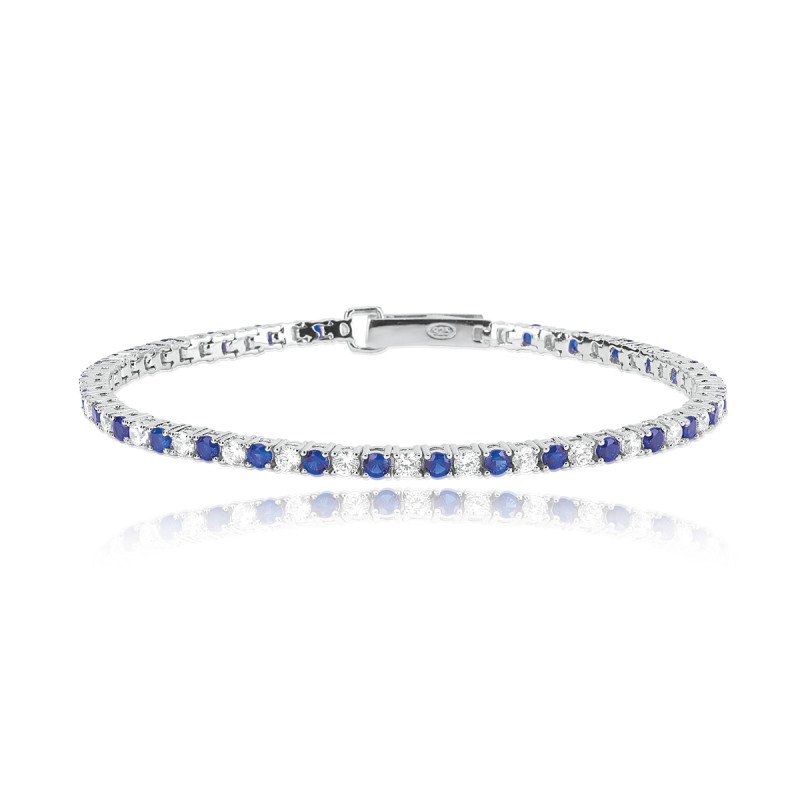 Bracciale in argento 925 zaffiro sintetico e zirconi - 533456-17