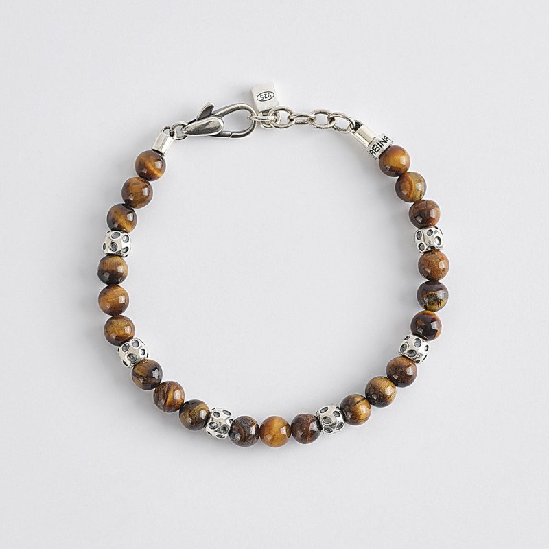 Bracciale occhio di tigre e argento 925 - 533522