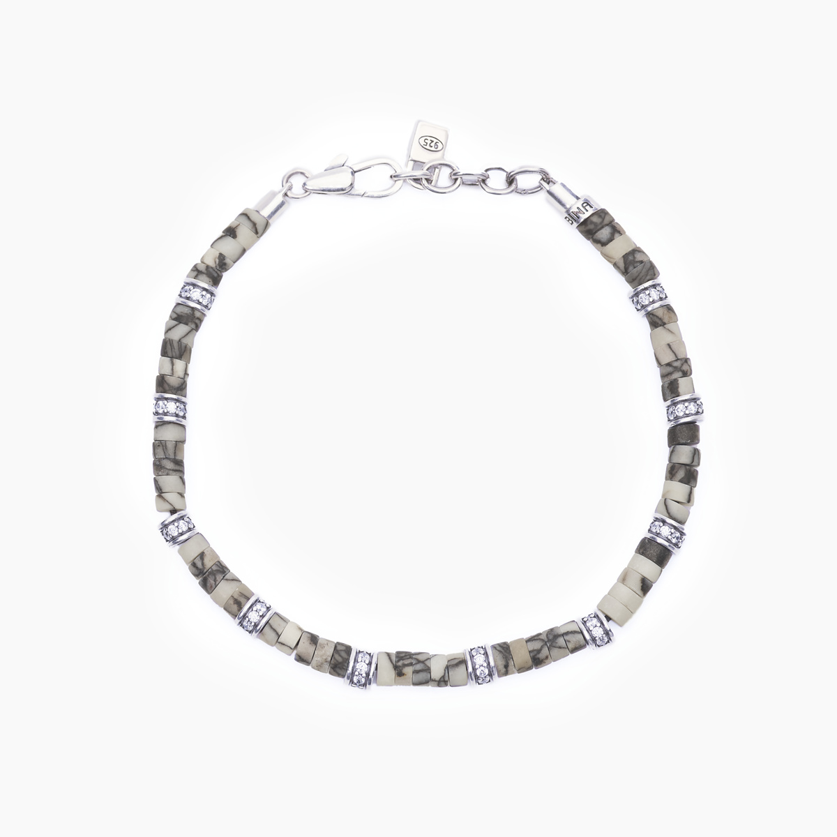 Bracciale diaspro e argento 925 - 533586