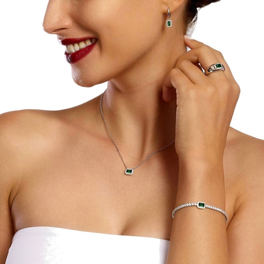 Bracciale con smeraldo sintetico - 533636/s