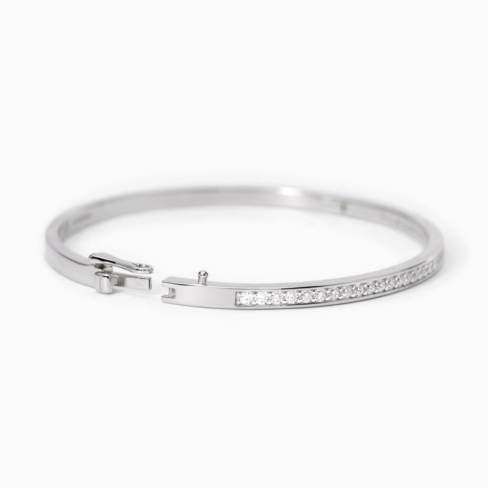 Bracciale rigido in argento con pietre - 533642/m