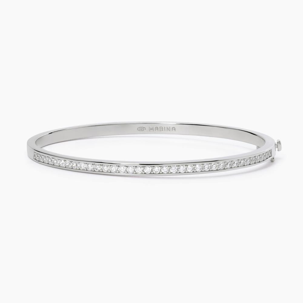Bracciale rigido in argento con pietre - 533642/m