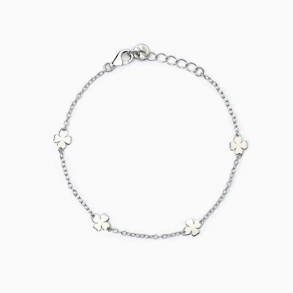 Bracciale in argento con quadrifogli - 533775