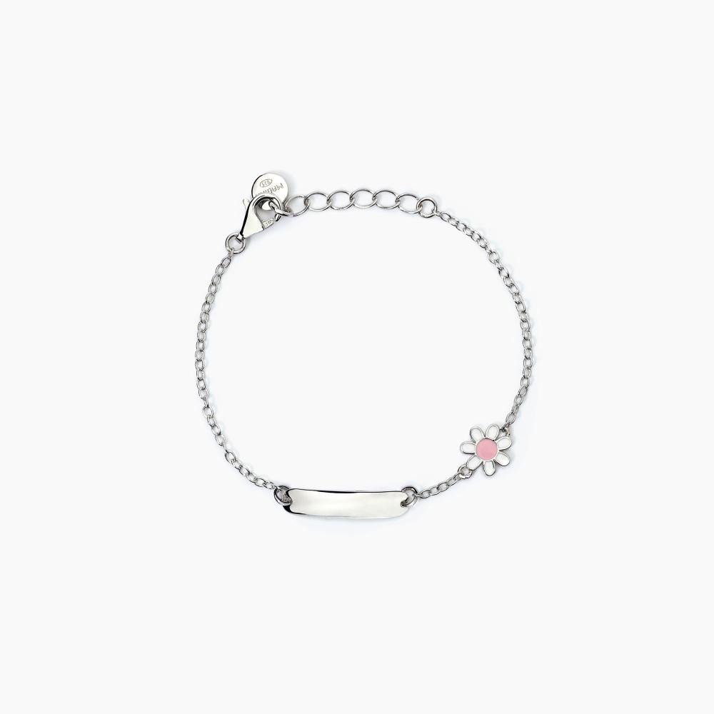 Bracciale personalizzabile in argento con margherita - 533797