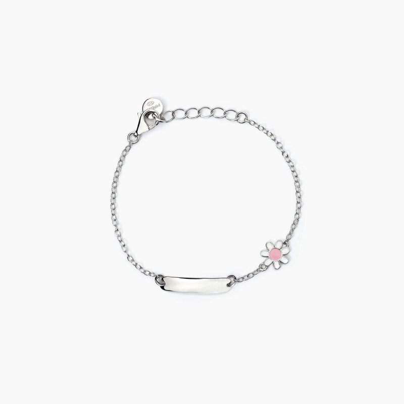 Bracciale personalizzabile in argento con margherita - 533797