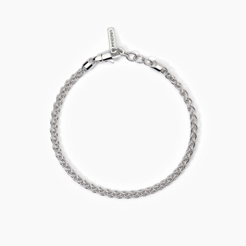 Bracciale in argento con catena spiga - 533801