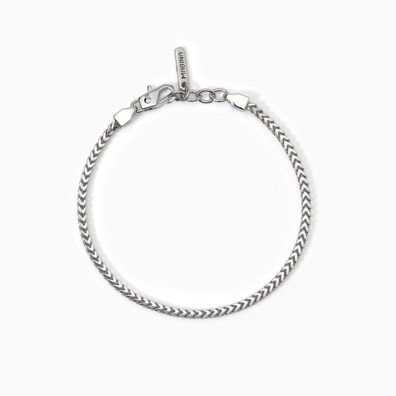 Bracciale in argento con catena franco - 533804