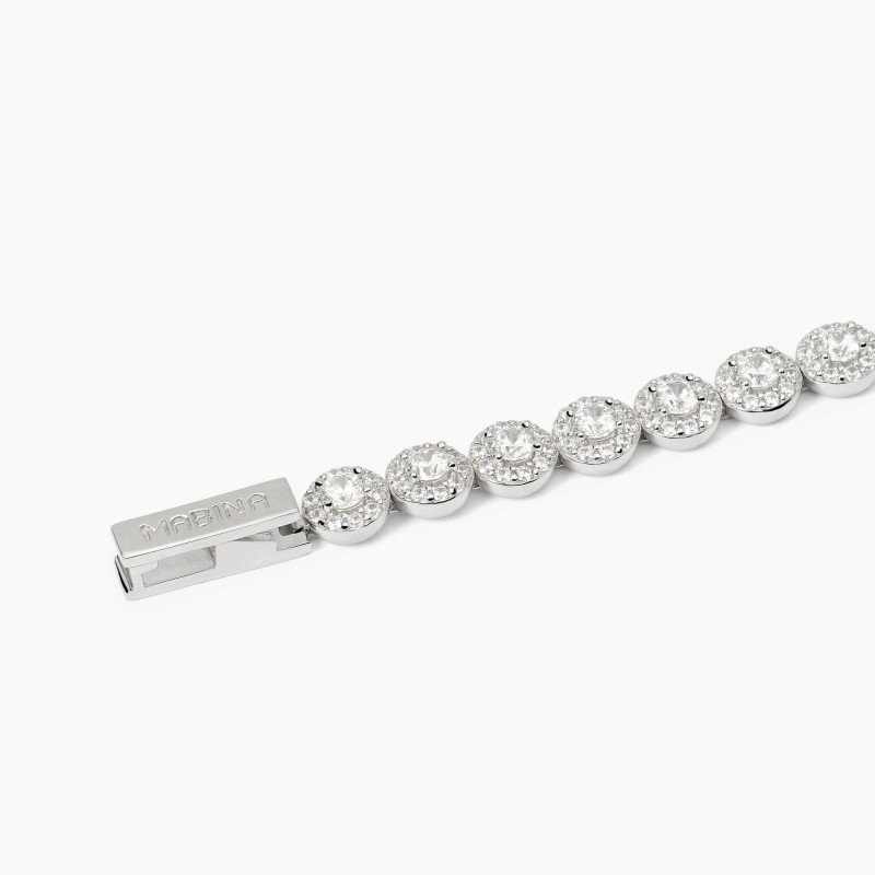 Bracciale tennis in argento con zirconi bianchi - 533823-17