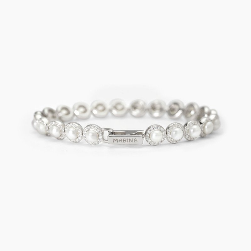 Bracciale in argento 925  perle coltivate zirc - 533826-17
