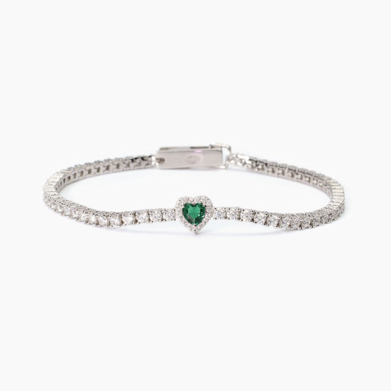 Bracciale in argento  925 smeraldo  sintetico e zirconi - 533837/18