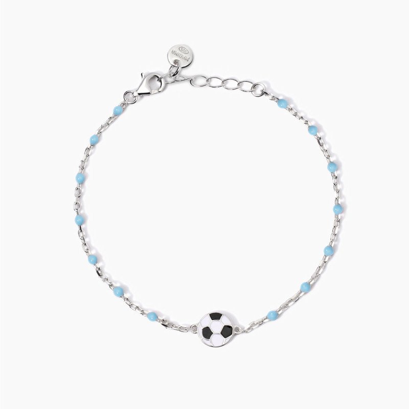 Bracciale con pallone e inserti azzurri e neri - 533930
