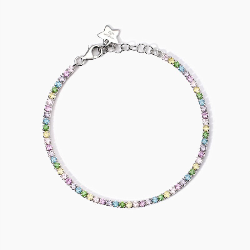 Bracciale con corindone sintetico e zirconi - 533936