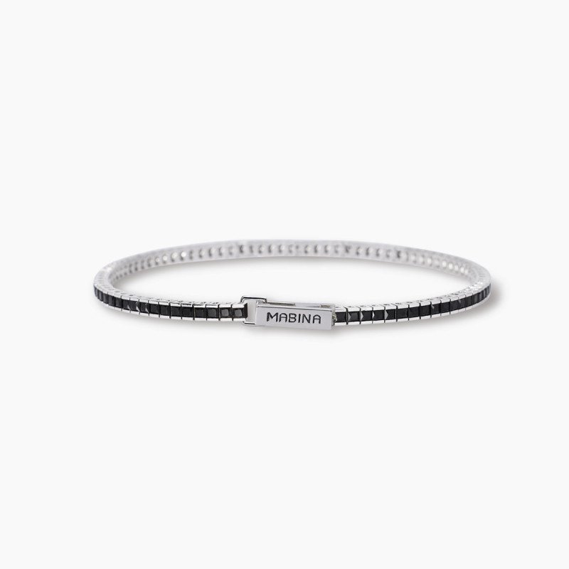 Bracciale tennis uomo con zirconi neri - 533976-19