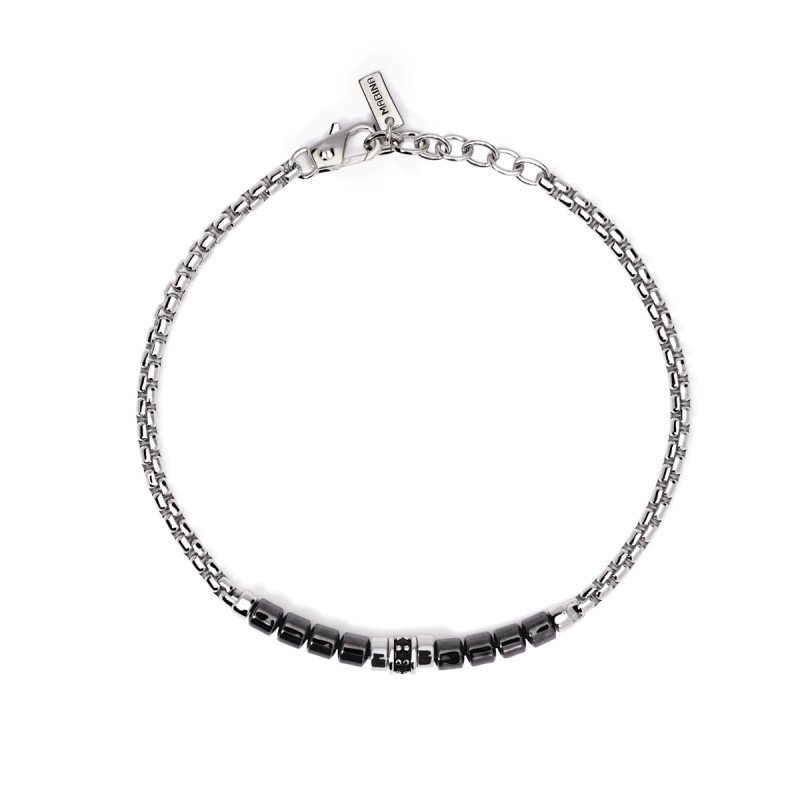 Bracciale uomo con ematite grigia - 533977