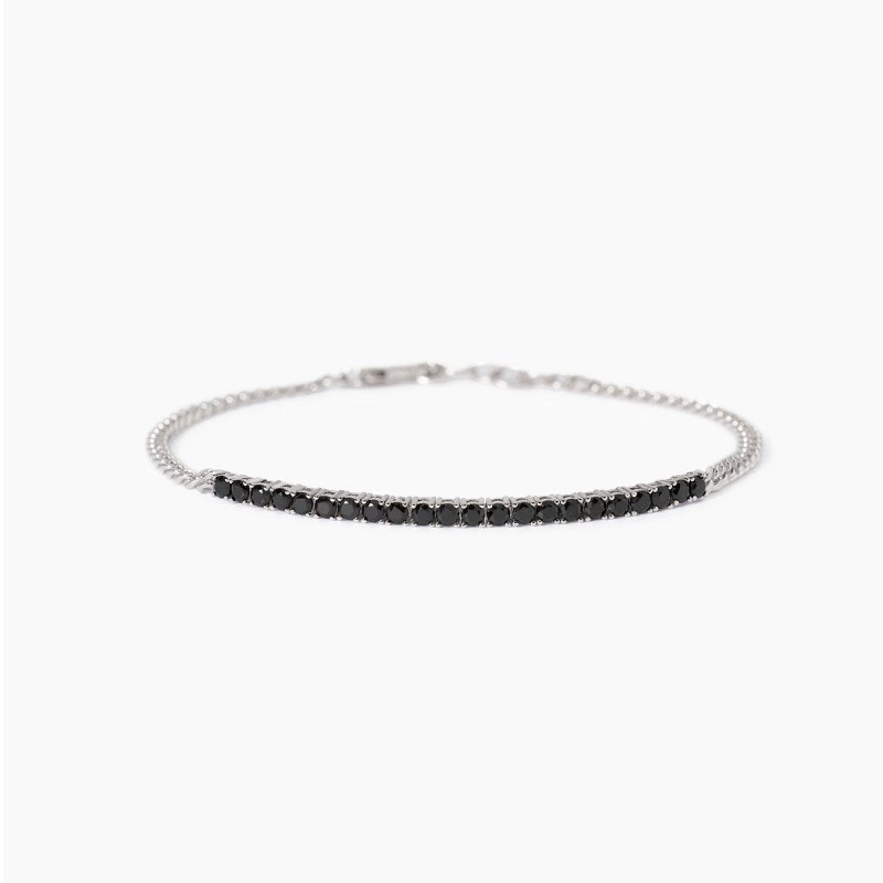 Bracciale con catena groumette e tennis di zirconi - 533989