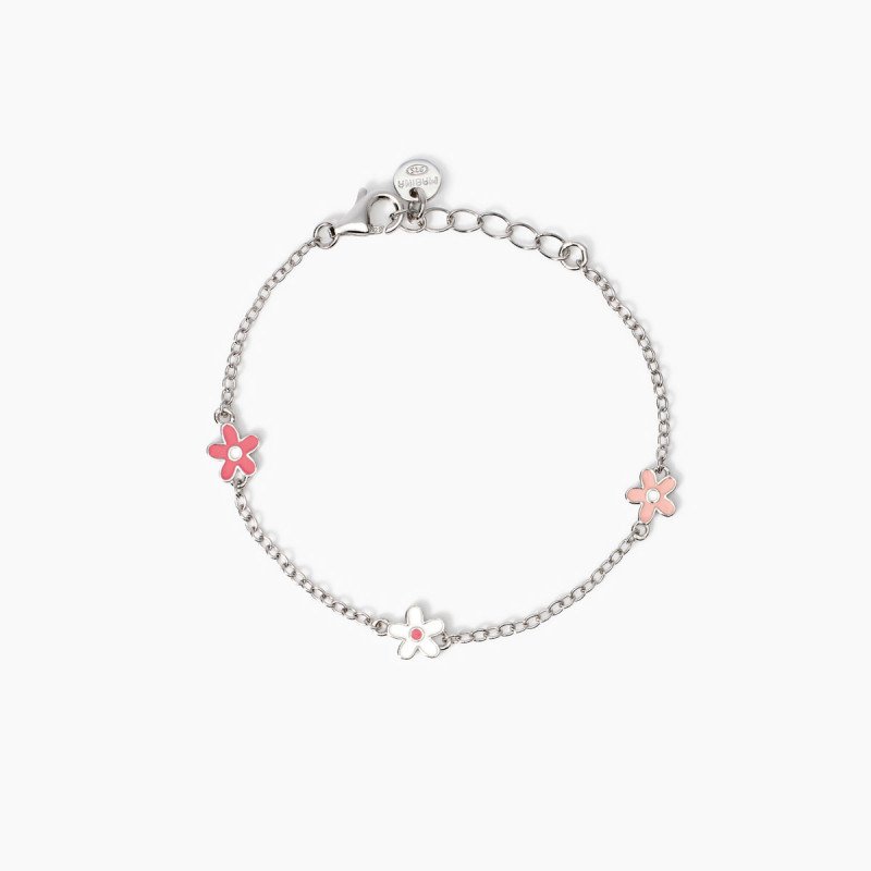 Bracciale bimba con fiorellini smaltati - 534022
