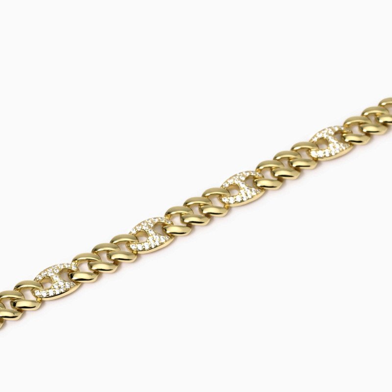 Bracciale in argento dorato con zirconi - 534063-17