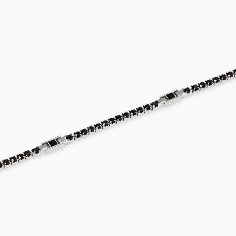 Bracciale tennis da uomo con zirconi neri - 534087