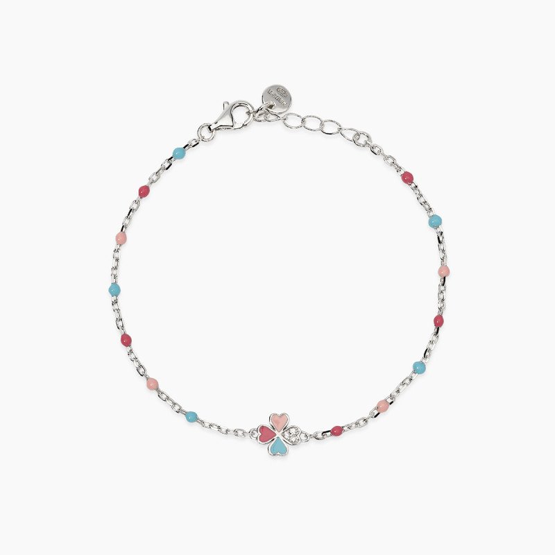 Bracciale multicolor bambina con quadrifoglio - 534126