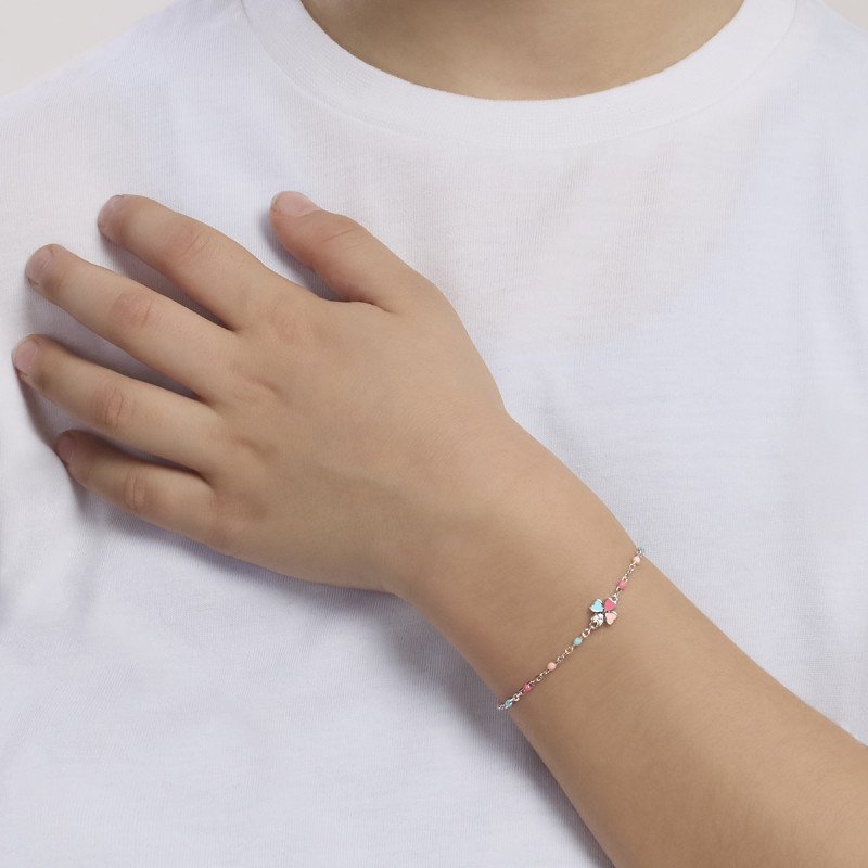 Bracciale baby multicolor con quadrifoglio - 534132