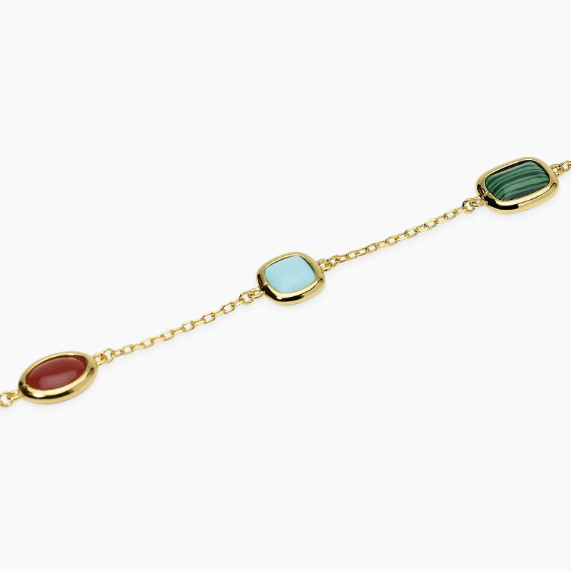 Bracciale in argento dorato con pietre multicolor - 534173