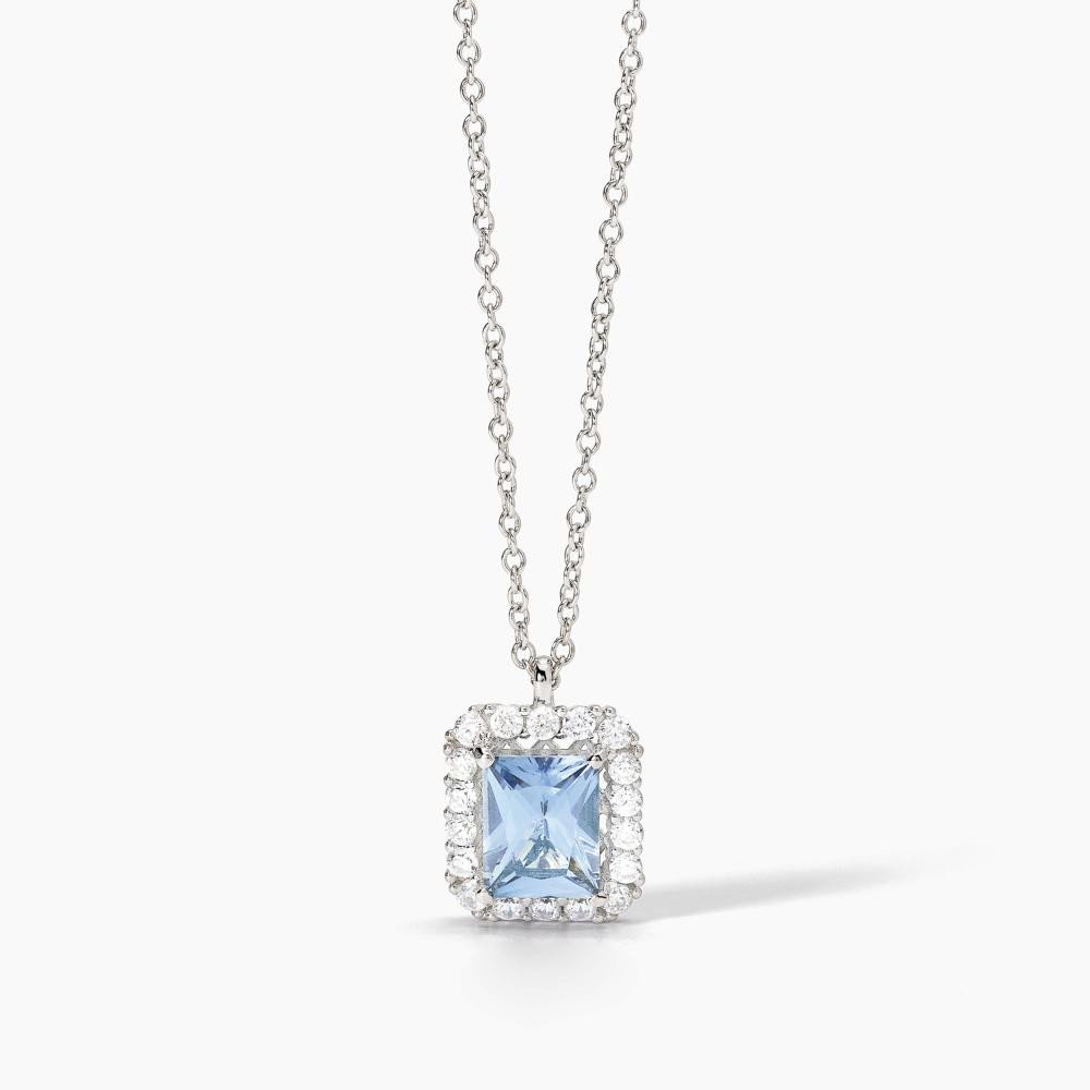 Girocollo in argento con acquamarina sintetica - 553651