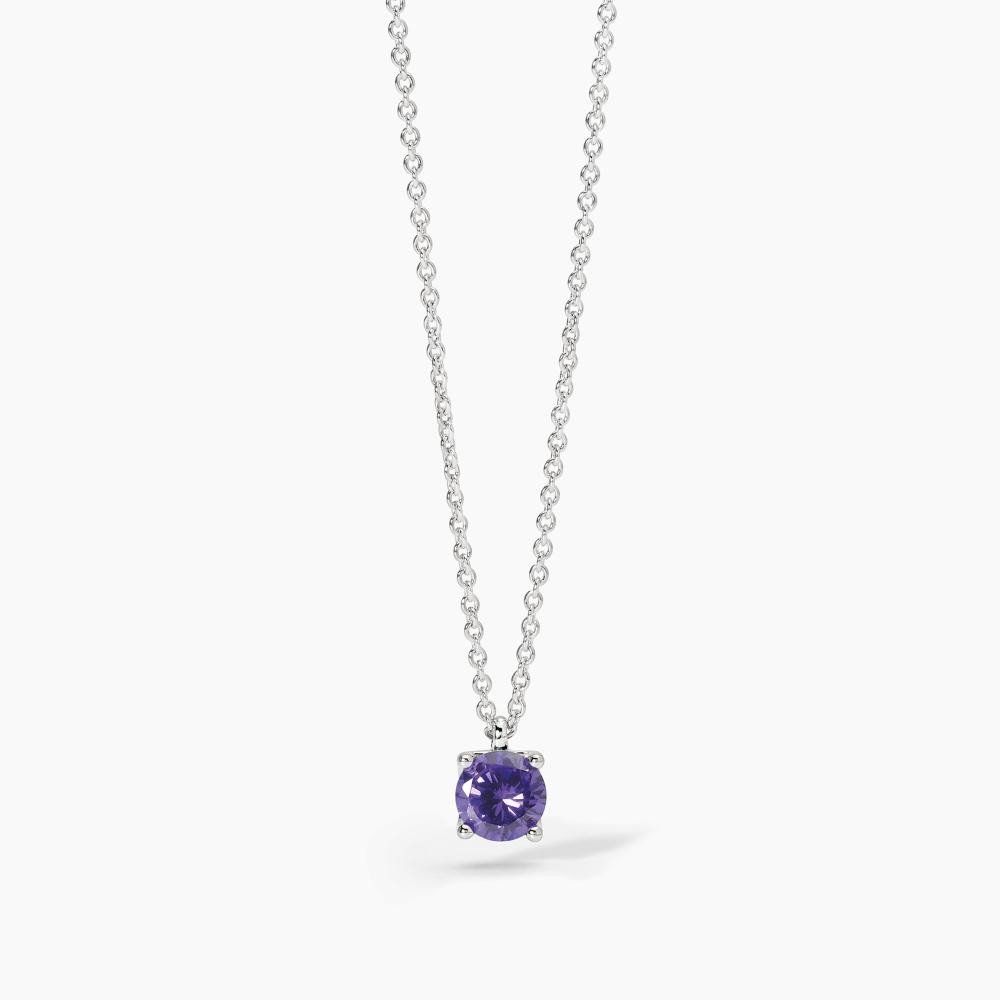 Girocollo in argento con zircone viola - 553673 Girocollo in argento con zircone viola - 553673