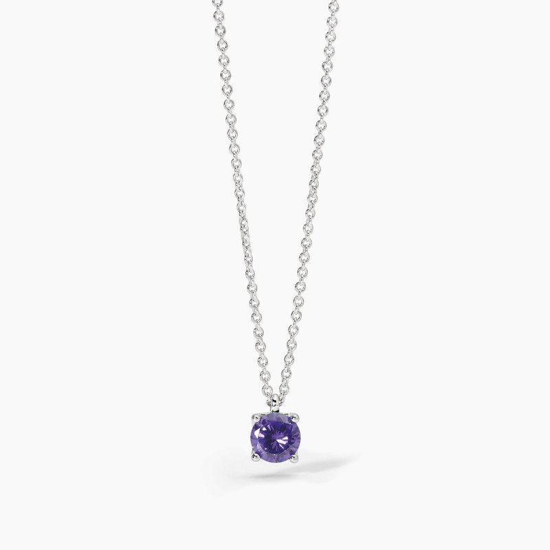 Girocollo in argento con zircone viola - 553673 Girocollo in argento con zircone viola - 553673