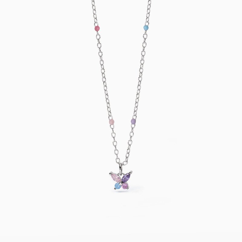 Girocollo in argento smalto tormalina sintetica - 553692