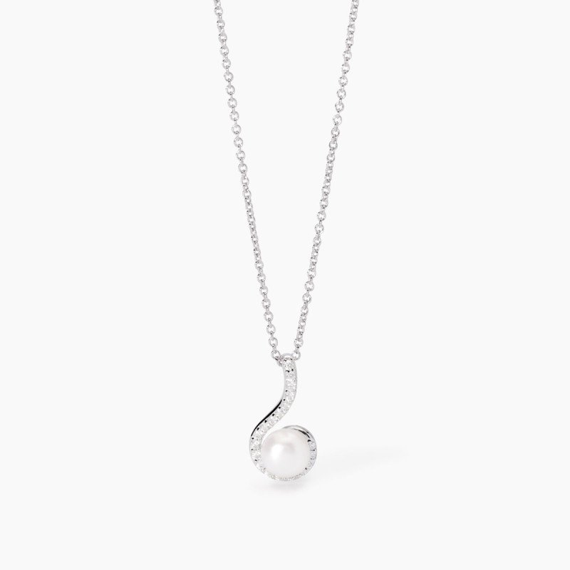 Girocollo in argento 925 perle zirconi - 553701