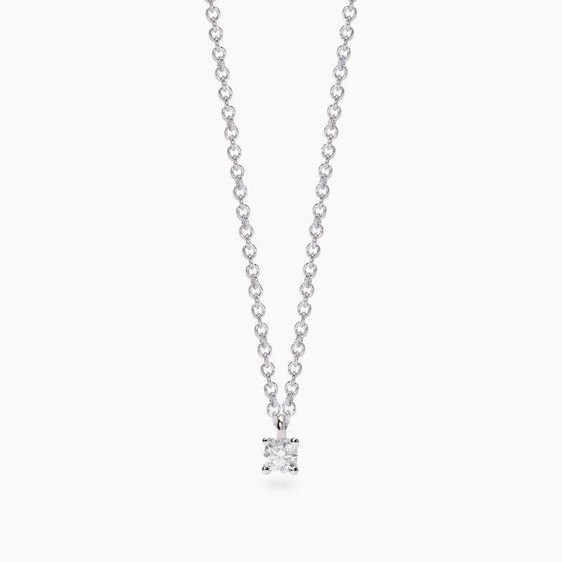 Girocollo in argento  punto luce e diamanti lab-grown ct 0,10 - 553804