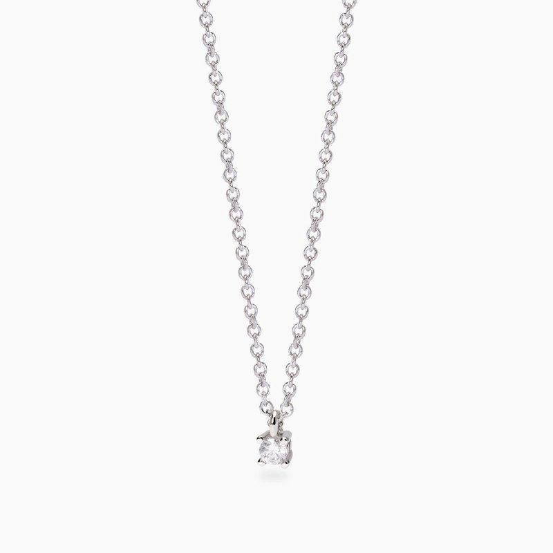 Girocollo in argento  punto luce  diamanti lab-grown ct 0,06 - 553805