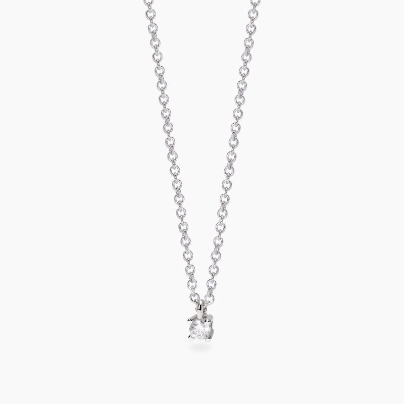 Girocollo in argento  punto luce  diamanti lab-grown ct 0,06 - 553805