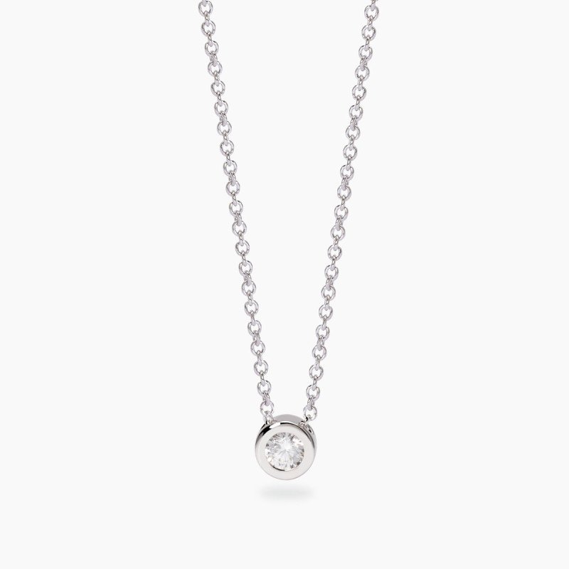 Girocollo in argento con pendente cipollina e diamanti lab-grown ct 0,14 - 553806