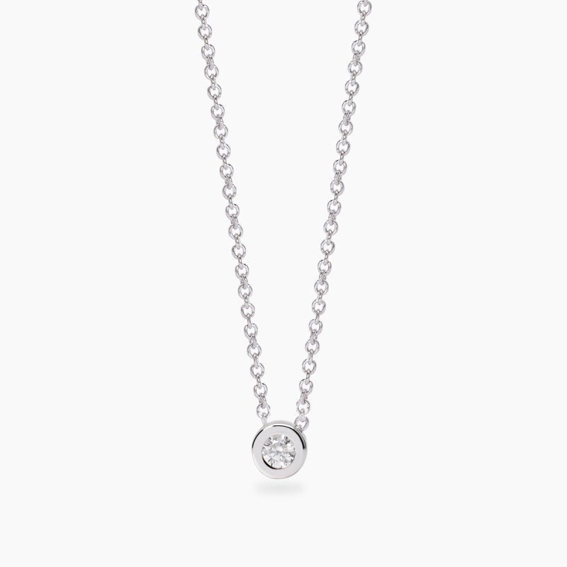 Girocollo in argento con pendente cipollina e diamanti lab-grown ct 0,08 - 553807