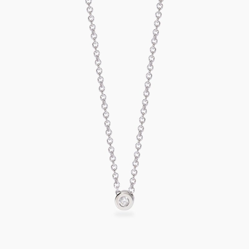 Girocollo in argento con pendente cipollina e diamanti lab-grown ct 0,04 - 553808