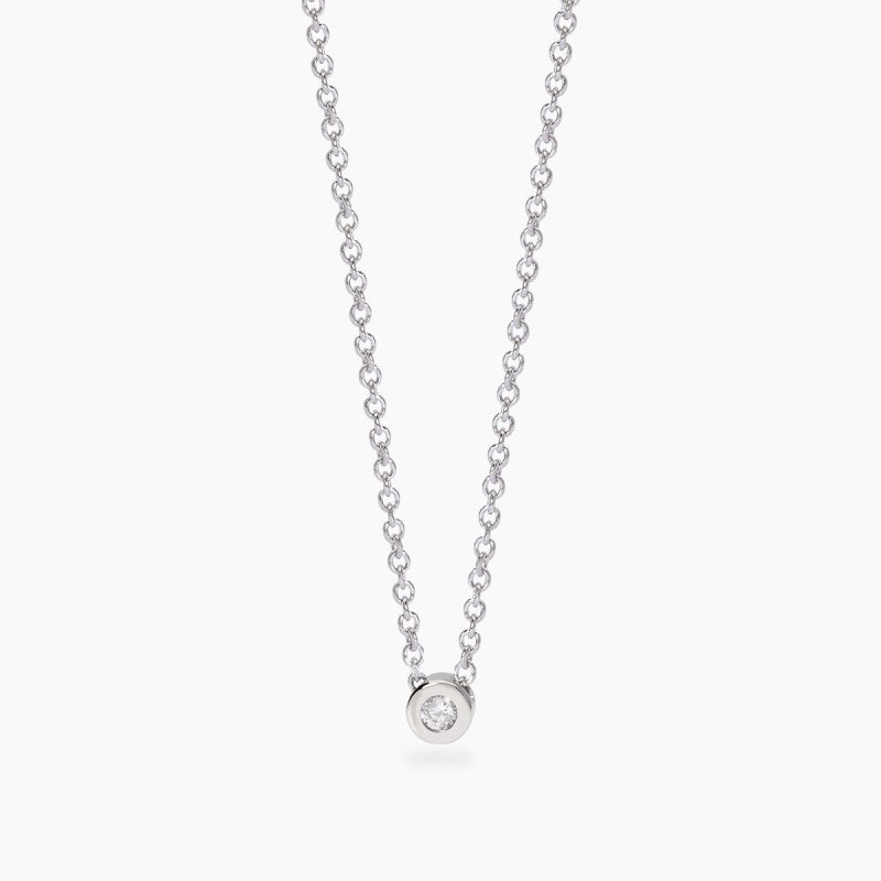 Girocollo in argento con pendente cipollina e diamanti lab-grown ct 0,04 - 553808