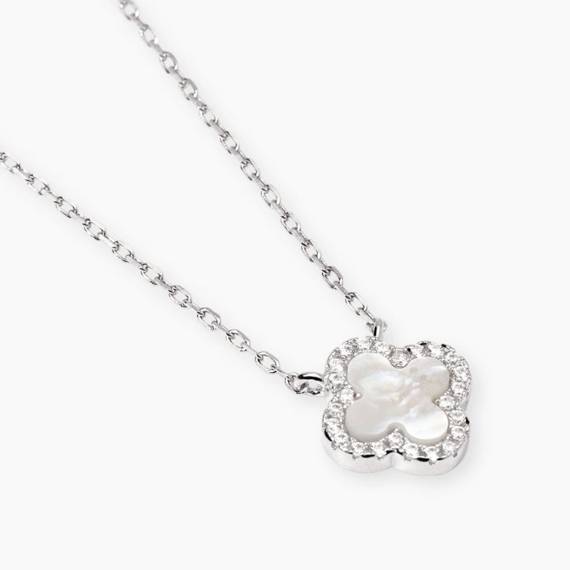 Girocollo in argento madreperla zirconi - 553843