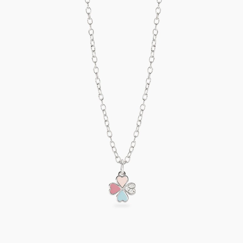 Girocollo bambina con quadrifoglio smaltato - 553868