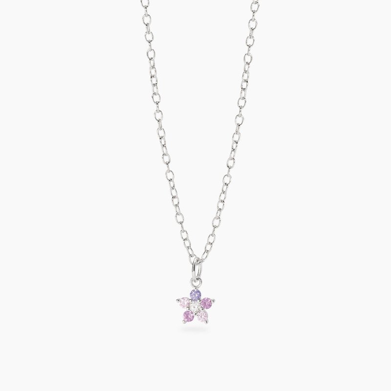 Girocollo bambina con fiore rosa - 553869